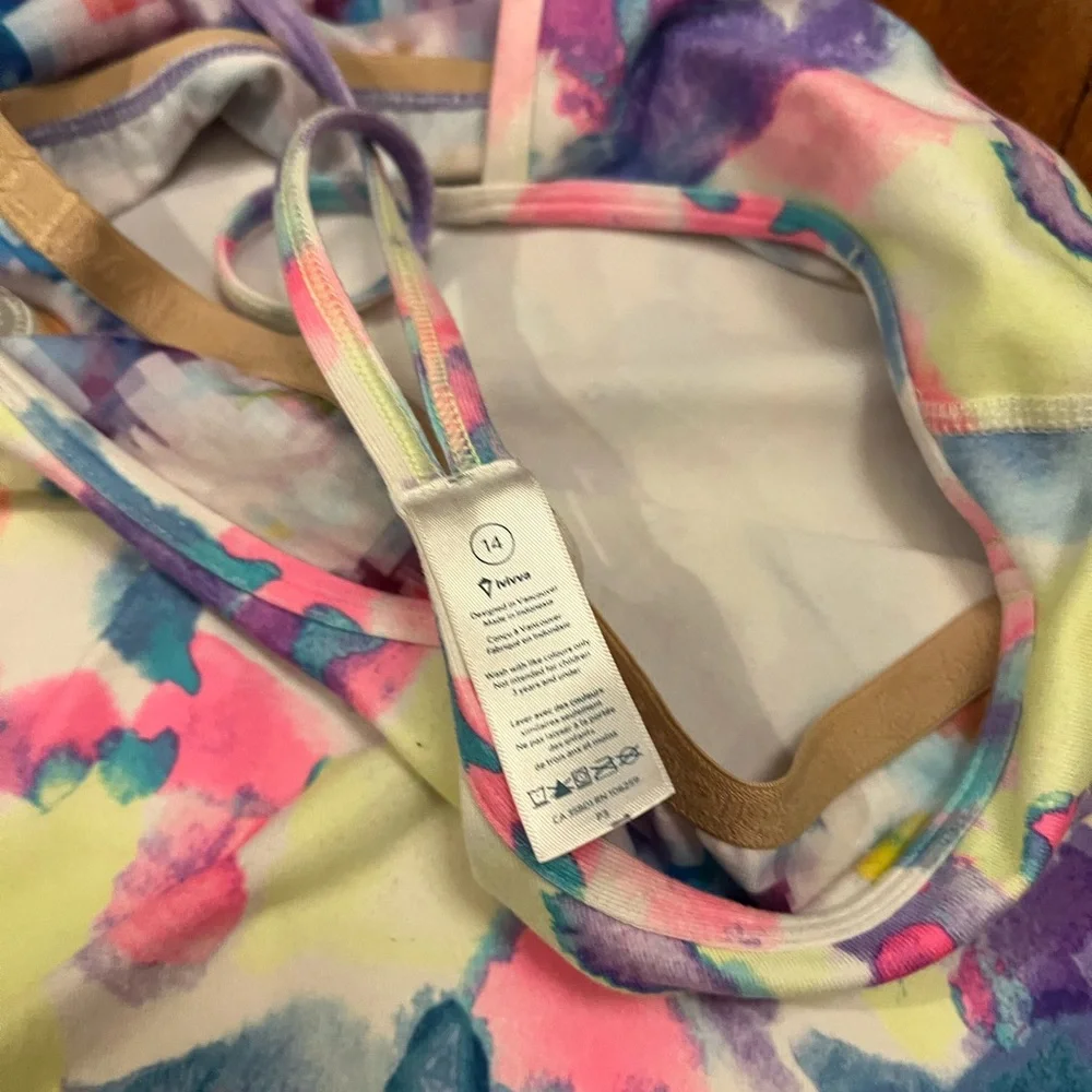 Ivivva strappy bright multicolor activewear tank set